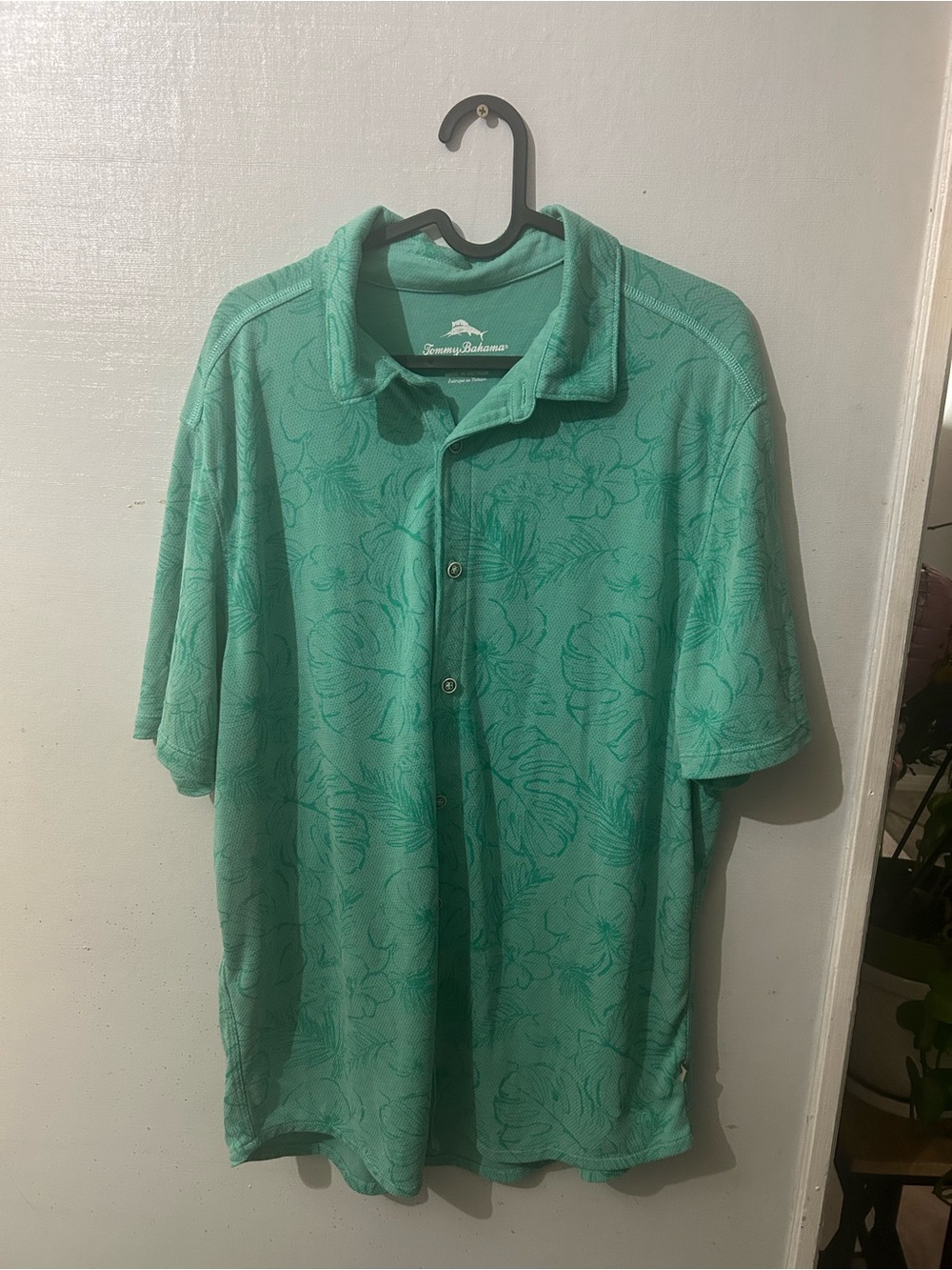 Tommy Bahama Men’s Seafoam Green Floral Polo Shirt
